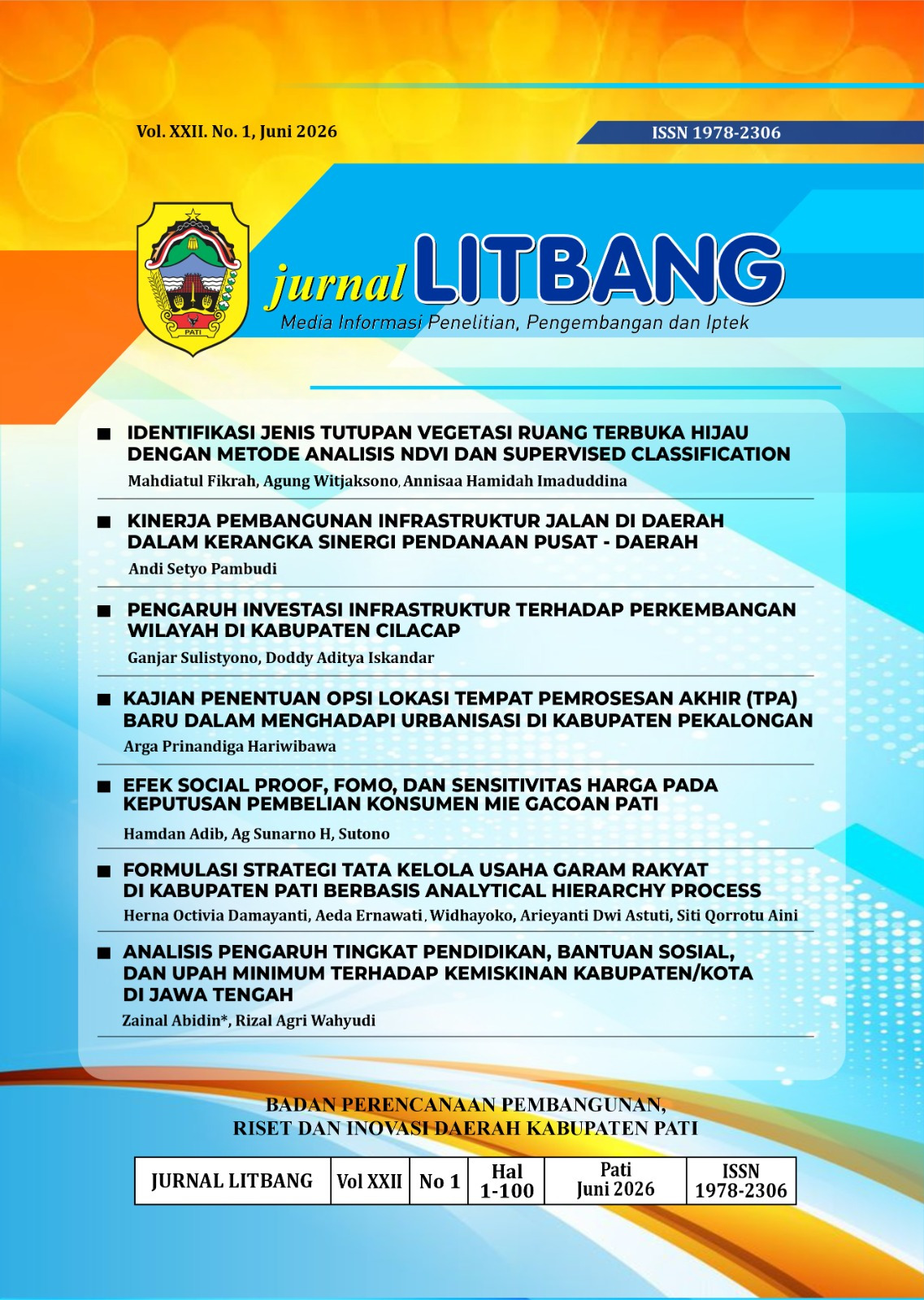 					View Vol. 22 No. 1 (2026): Jurnal Litbang: Media Informasi Penelitian, Pengembangan dan IPTEK
				